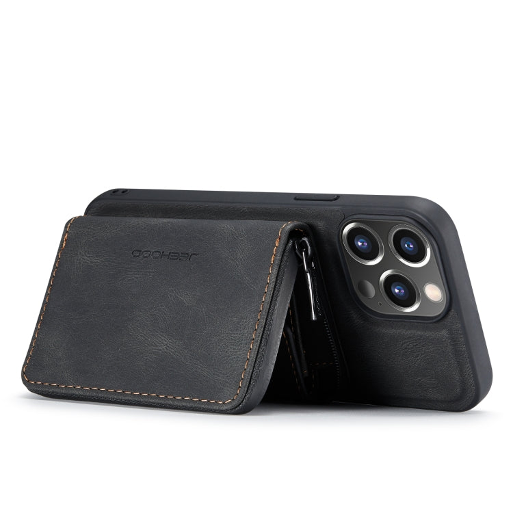 For iPhone 14 Pro JEEHOOD Magnetic Zipper Wallet Leather Phone Case(Black) - iPhone 14 Pro Cases by JEEHOOD | Online Shopping UK | buy2fix