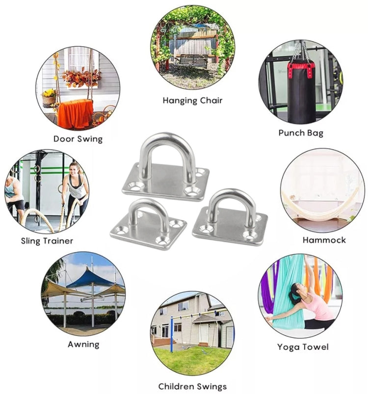 5 PCS 6mm 304 Stainless Steel Ship Square Door Hinges Buckle by buy2fix