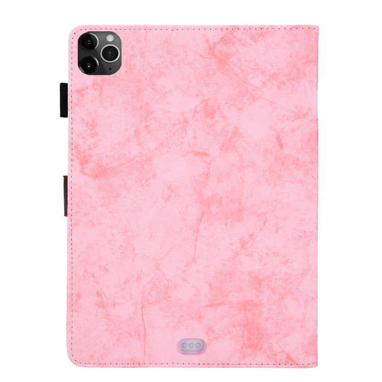 For iPad Pro 11 (2020) & (2018) Marble Style Cloth Texture Tablet PC Protective Leather Case with Bracket & Card Slot & Photo Holder(Pink) - iPad Pro 11 (2018) Cases by buy2fix | Online Shopping UK | buy2fix
