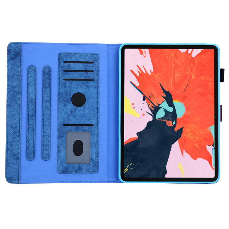 For iPad Pro 11 (2020) & (2018) Marble Style Cloth Texture Tablet PC Protective Leather Case with Bracket & Card Slot & Photo Holder(Blue) - iPad Pro 11 (2018) Cases by buy2fix | Online Shopping UK | buy2fix