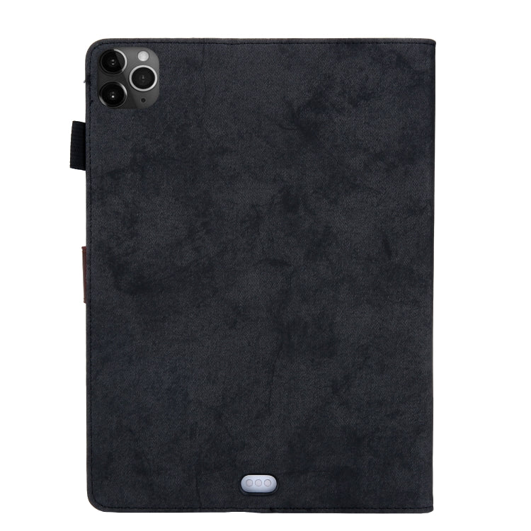 For iPad Pro 11 (2020) & (2018) Marble Style Cloth Texture Tablet PC Protective Leather Case with Bracket & Card Slot & Photo Holder(Black) - iPad Pro 11 (2018) Cases by buy2fix | Online Shopping UK | buy2fix