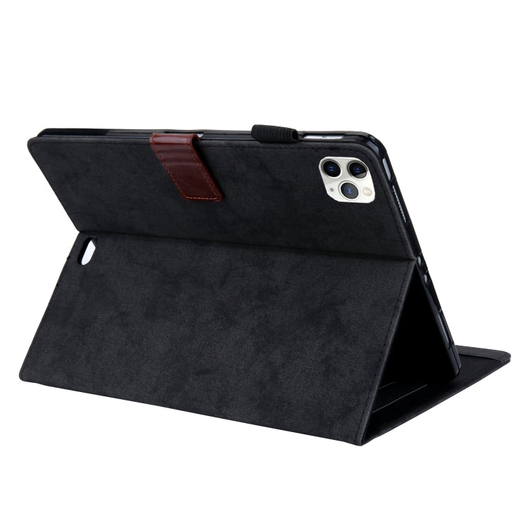 For iPad Pro 11 (2020) & (2018) Marble Style Cloth Texture Tablet PC Protective Leather Case with Bracket & Card Slot & Photo Holder(Black) - iPad Pro 11 (2018) Cases by buy2fix | Online Shopping UK | buy2fix