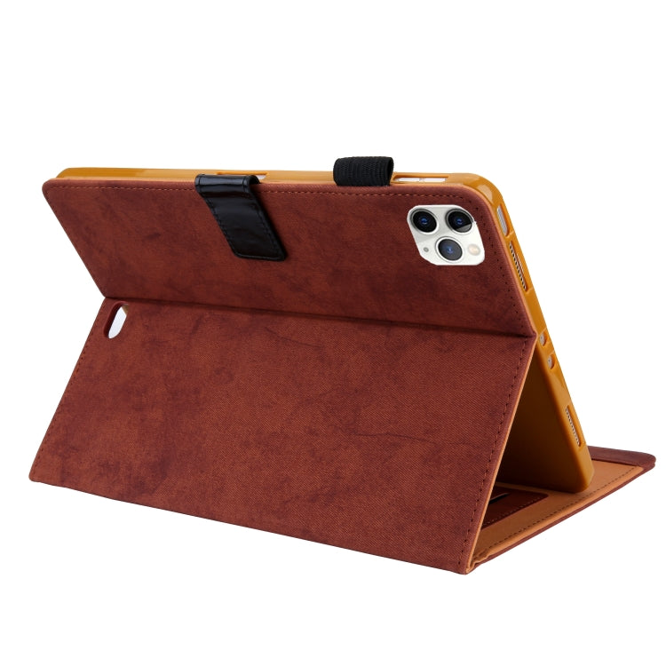 For iPad Pro 11 (2020) & (2018) Marble Style Cloth Texture Tablet PC Protective Leather Case with Bracket & Card Slot & Photo Holder(Brown) - iPad Pro 11 (2018) Cases by buy2fix | Online Shopping UK | buy2fix