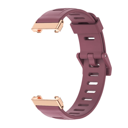 For Xiaomi Mi Band 7 Pro Mijobs Flat Hole TPU Watch Band(Wine Red Rose Gold) by MIJOBS