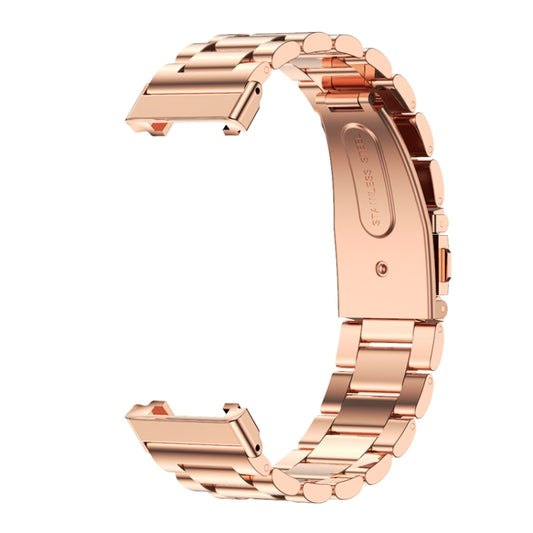 For Xiaomi Mi Band 7 Pro Mijobs Three-bead Metal Stainless Steel Watch Band(Rose Gold) by MIJOBS