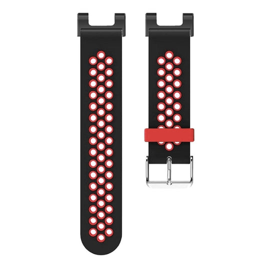 For Amazfit T-Rex / T-Rex Pro / Ares 3-Row Holes Two-color Silicone Watch Band(Black Red) by buy2fix
