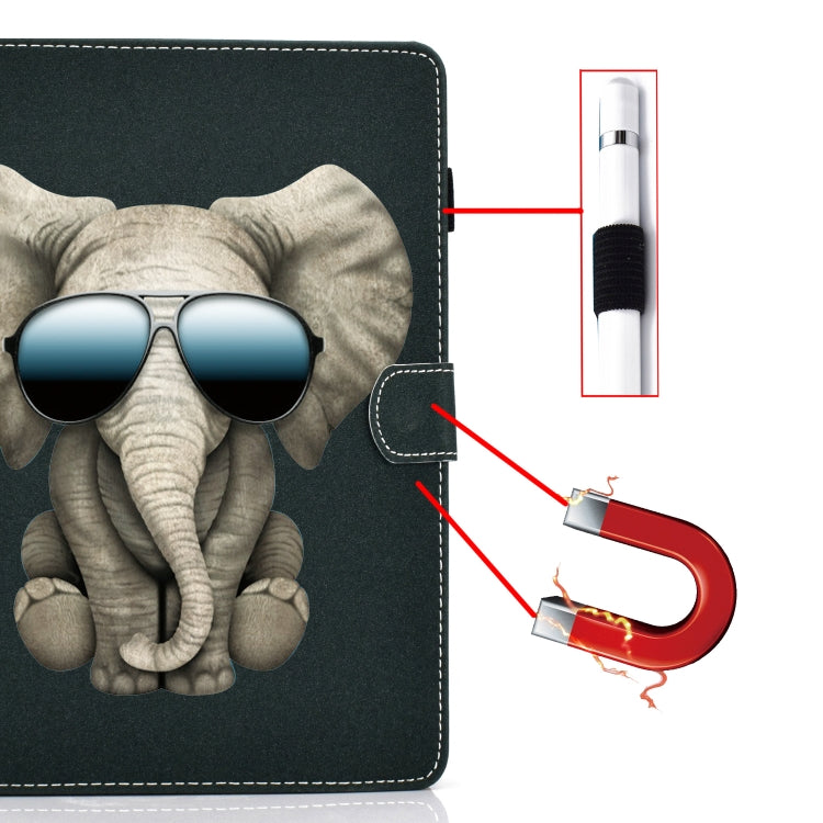 For iPad Pro 11 inch 2020 Sewing Thread Left and Right Painted Plate with Sleep Function & Pen Cover & Anti-skid strip & Bracket(Elephant) - iPad Pro 11 (2020) Cases by buy2fix | Online Shopping UK | buy2fix