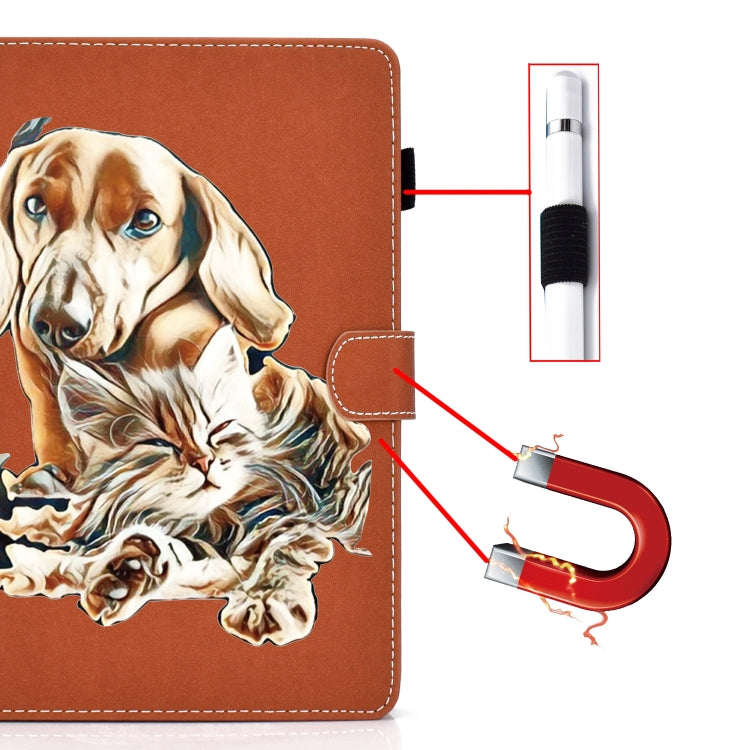 For iPad Pro 11 inch 2020 Sewing Thread Left and Right Painted Plate with Sleep Function & Pen Cover & Anti-skid strip & Bracket(Dog) - iPad Pro 11 (2020) Cases by buy2fix | Online Shopping UK | buy2fix