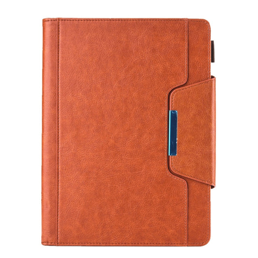 For iPad Pro 11 (2020) & (2018) Big Metal Button Business Tablet PC Protective Leather Case with Bracket & Card Slot & Photo Holder & Wallet(Brown) - iPad Pro 11 (2018) Cases by buy2fix | Online Shopping UK | buy2fix