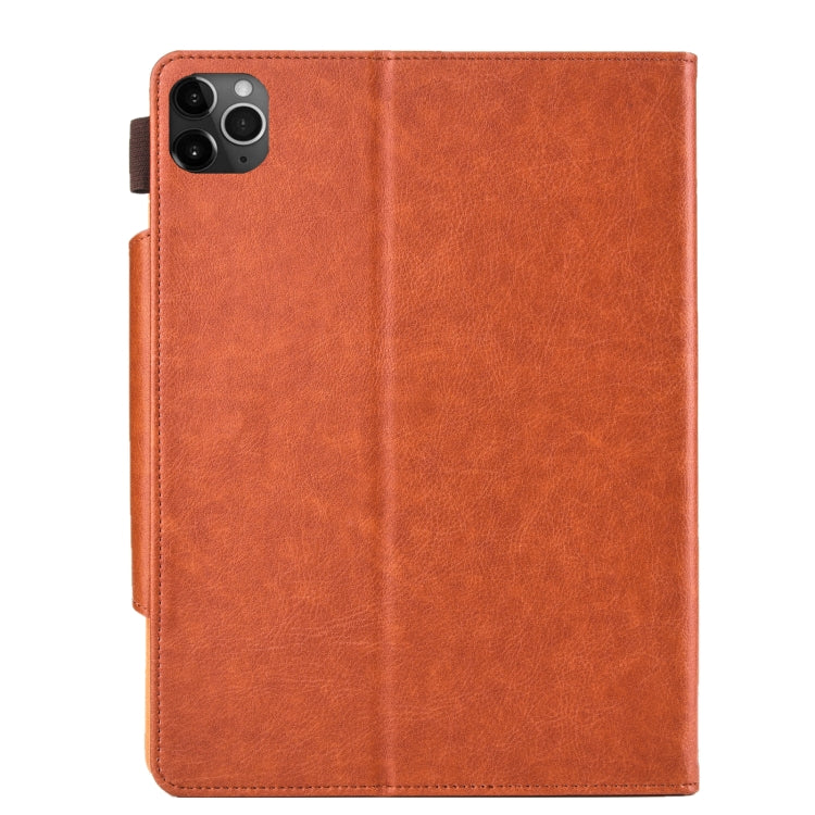 For iPad Pro 11 (2020) & (2018) Big Metal Button Business Tablet PC Protective Leather Case with Bracket & Card Slot & Photo Holder & Wallet(Brown) - iPad Pro 11 (2018) Cases by buy2fix | Online Shopping UK | buy2fix