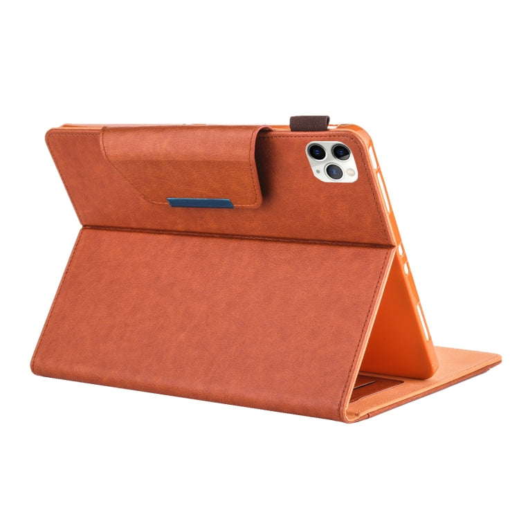 For iPad Pro 11 (2020) & (2018) Big Metal Button Business Tablet PC Protective Leather Case with Bracket & Card Slot & Photo Holder & Wallet(Brown) - iPad Pro 11 (2018) Cases by buy2fix | Online Shopping UK | buy2fix