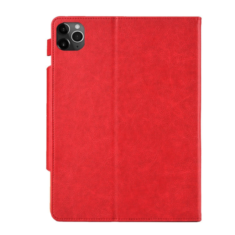 For iPad Pro 11 (2020) & (2018) Big Metal Button Business Tablet PC Protective Leather Case with Bracket & Card Slot & Photo Holder & Wallet(Red) - iPad Pro 11 (2018) Cases by buy2fix | Online Shopping UK | buy2fix