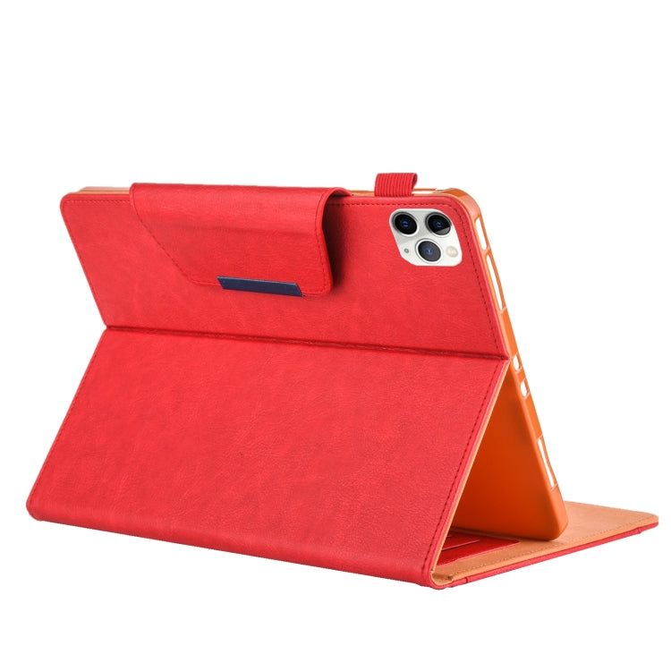 For iPad Pro 11 (2020) & (2018) Big Metal Button Business Tablet PC Protective Leather Case with Bracket & Card Slot & Photo Holder & Wallet(Red) - iPad Pro 11 (2018) Cases by buy2fix | Online Shopping UK | buy2fix