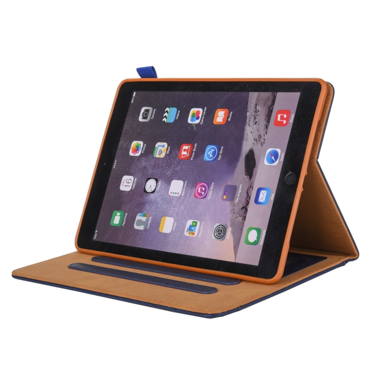 For iPad Pro 11 (2020) & (2018) Big Metal Button Business Tablet PC Protective Leather Case with Bracket & Card Slot & Photo Holder & Wallet(Blue) - iPad Pro 11 (2018) Cases by buy2fix | Online Shopping UK | buy2fix