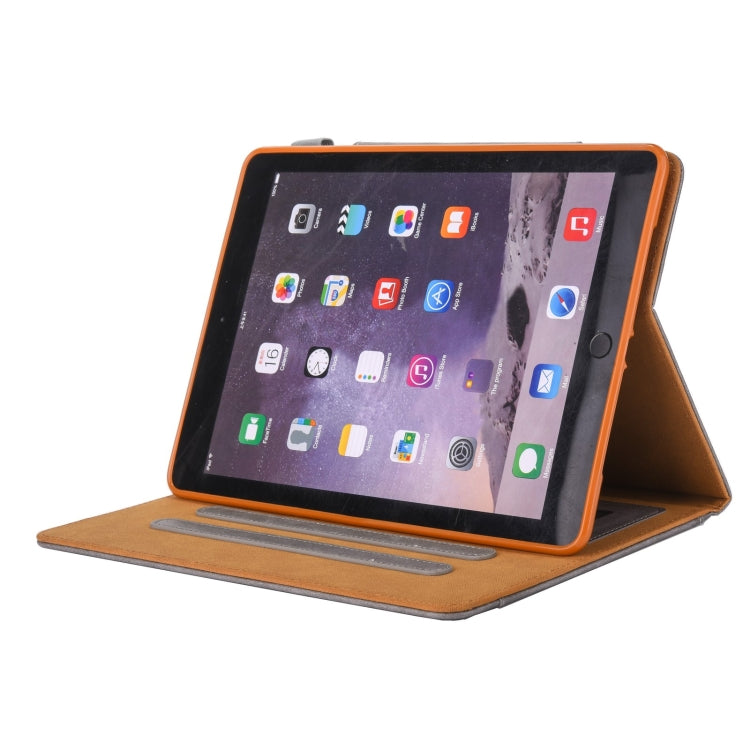 For iPad Pro 11 (2020) & (2018) Big Metal Button Business Tablet PC Protective Leather Case with Bracket & Card Slot & Photo Holder & Wallet(Gray) - iPad Pro 11 (2018) Cases by buy2fix | Online Shopping UK | buy2fix