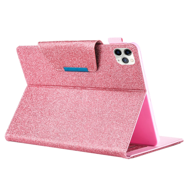 For iPad Pro 11 (2020) & (2018) Big Metal Button Business Tablet PC Protective Leather Case with Bracket & Card Slot & Photo Holder & Wallet(Pink) - iPad Pro 11 (2018) Cases by buy2fix | Online Shopping UK | buy2fix