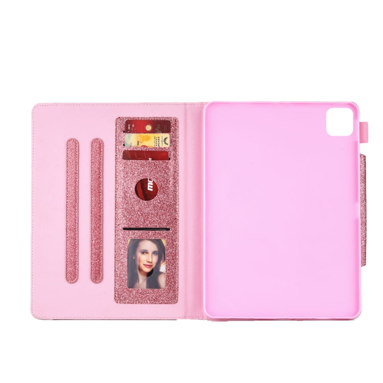 For iPad Pro 11 (2020) & (2018) Big Metal Button Business Tablet PC Protective Leather Case with Bracket & Card Slot & Photo Holder & Wallet(Pink) - iPad Pro 11 (2018) Cases by buy2fix | Online Shopping UK | buy2fix