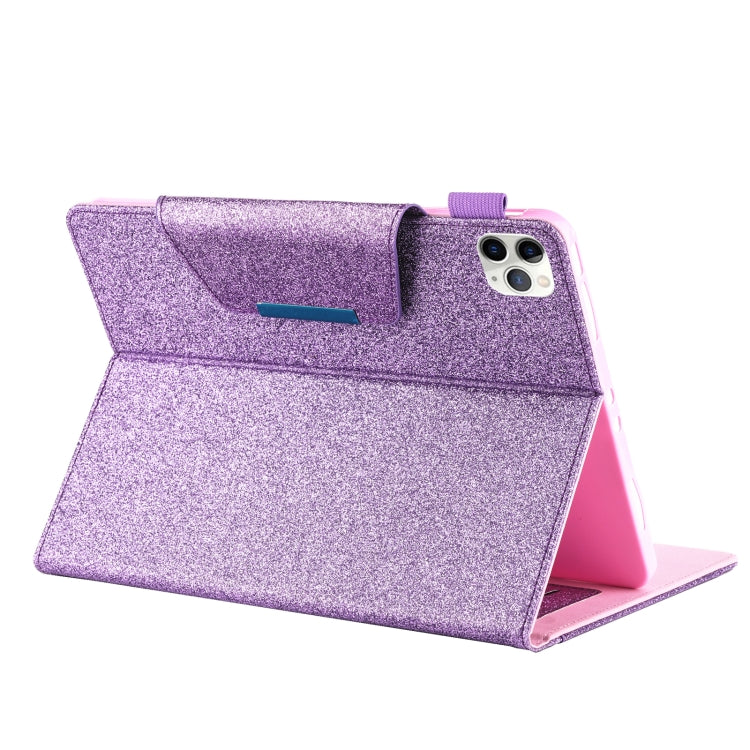 For iPad Pro 11 (2020) & (2018) Big Metal Button Business Tablet PC Protective Leather Case with Bracket & Card Slot & Photo Holder & Wallet(Purple) - iPad Pro 11 (2018) Cases by buy2fix | Online Shopping UK | buy2fix