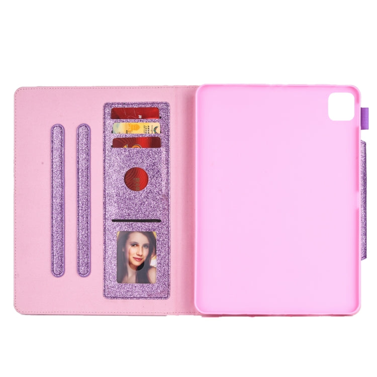 For iPad Pro 11 (2020) & (2018) Big Metal Button Business Tablet PC Protective Leather Case with Bracket & Card Slot & Photo Holder & Wallet(Purple) - iPad Pro 11 (2018) Cases by buy2fix | Online Shopping UK | buy2fix