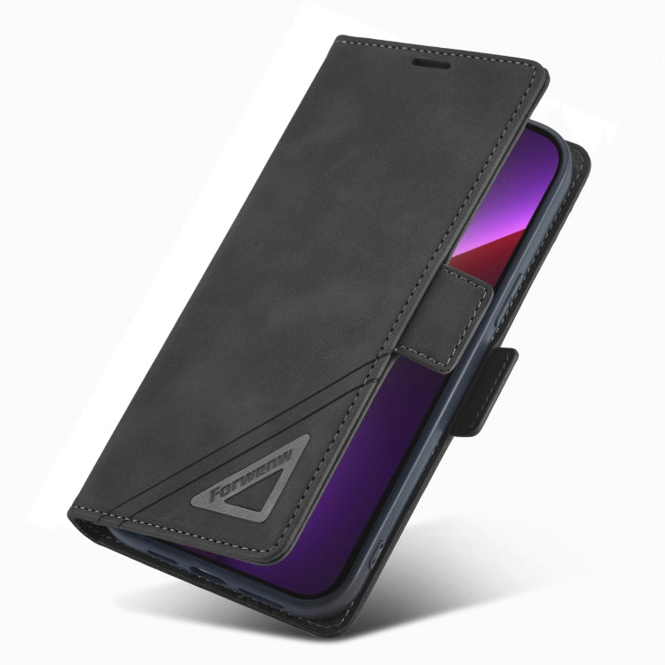 For iPhone 14 Forwenw Dual-side Buckle Leather Phone Case (Black) - iPhone 14 Cases by Forwenw | Online Shopping UK | buy2fix