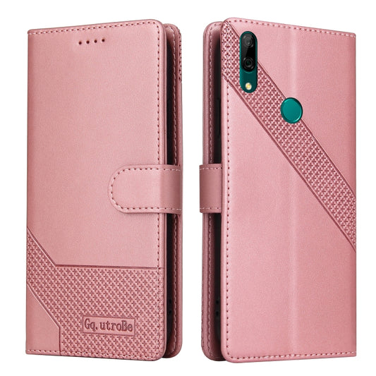 For Huawei P Smart Z GQUTROBE Skin Feel Magnetic Leather Phone Case(Rose Gold) by GQUTROBE