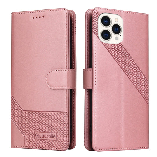 For iPhone 13 Pro Max GQUTROBE Skin Feel Magnetic Leather Phone Case (Rose Gold) - iPhone 13 Pro Max Cases by GQUTROBE | Online Shopping UK | buy2fix