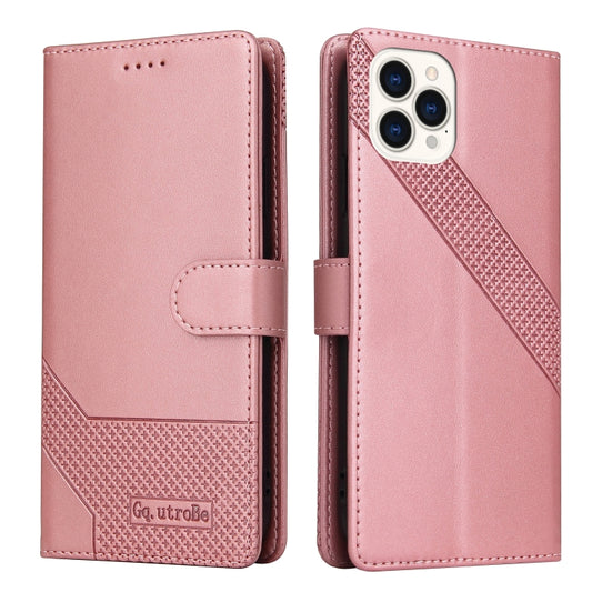 For iPhone 13 Pro GQUTROBE Skin Feel Magnetic Leather Phone Case (Rose Gold) - iPhone 13 Pro Cases by GQUTROBE | Online Shopping UK | buy2fix