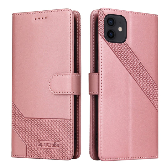 GQUTROBE Skin Feel Magnetic Leather Phone Case For iPhone 12 mini(Rose Gold) - iPhone 12 mini Cases by GQUTROBE | Online Shopping UK | buy2fix