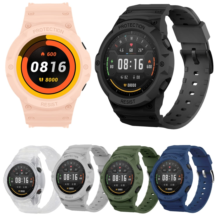 For Xiaomi Watch Color Sport Armor Unibody TPU Watch Band Case(Frosted Transparent) by buy2fix