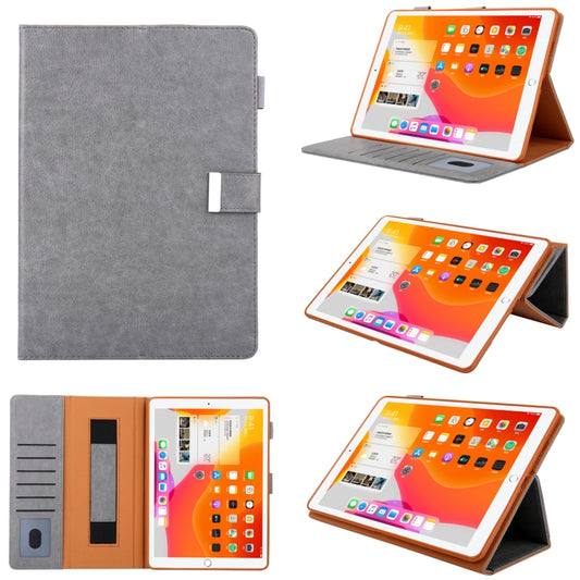 For iPad Pro 11 (2020) & (2018) Small Metal Button Magnetic Attraction Tablet PC Protective Leather Case with Deformable Bracket & Handle & Card Slots & Pen Slot & Sleep / Wake-up Function(Gray) - iPad Pro 11 (2018) Cases by buy2fix | Online Shopping UK | buy2fix