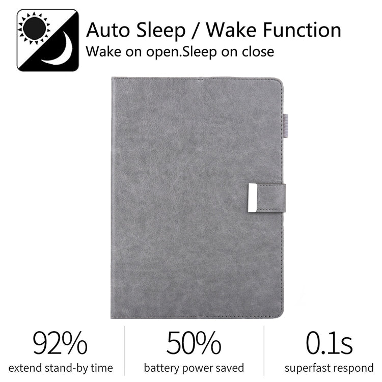 For iPad Pro 11 (2020) & (2018) Small Metal Button Magnetic Attraction Tablet PC Protective Leather Case with Deformable Bracket & Handle & Card Slots & Pen Slot & Sleep / Wake-up Function(Gray) - iPad Pro 11 (2018) Cases by buy2fix | Online Shopping UK | buy2fix