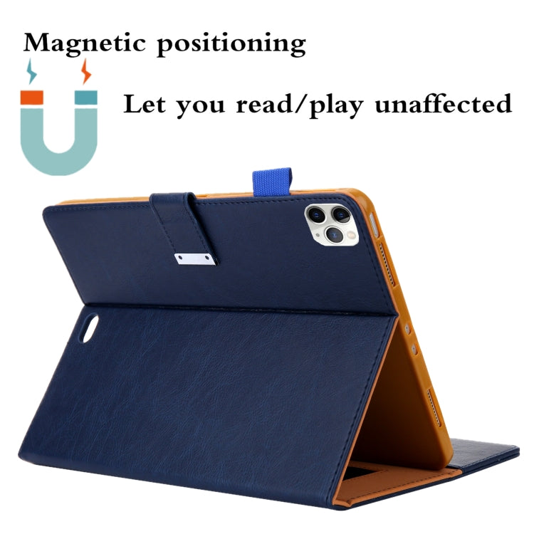 For iPad Pro 11 (2020) & (2018) Small Metal Button Magnetic Attraction Tablet PC Protective Leather Case with Deformable Bracket & Handle & Card Slots & Pen Slot & Sleep / Wake-up Function(Royal Blue) - iPad Pro 11 (2018) Cases by buy2fix | Online Shopping UK | buy2fix