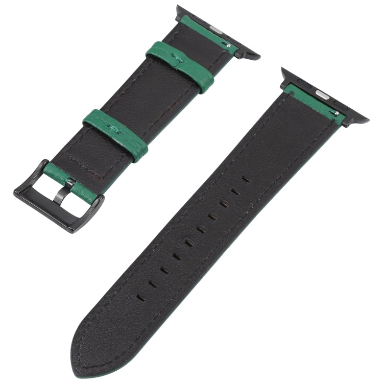 Litchi Texture Leather Watch Band For Apple Watch Ultra 49mm&Watch Ultra 2 49mm / Series 9&8&7 45mm / SE 3&SE 2&6&SE&5&4 44mm / 3&2&1 42mm(Dark Brown) by buy2fix