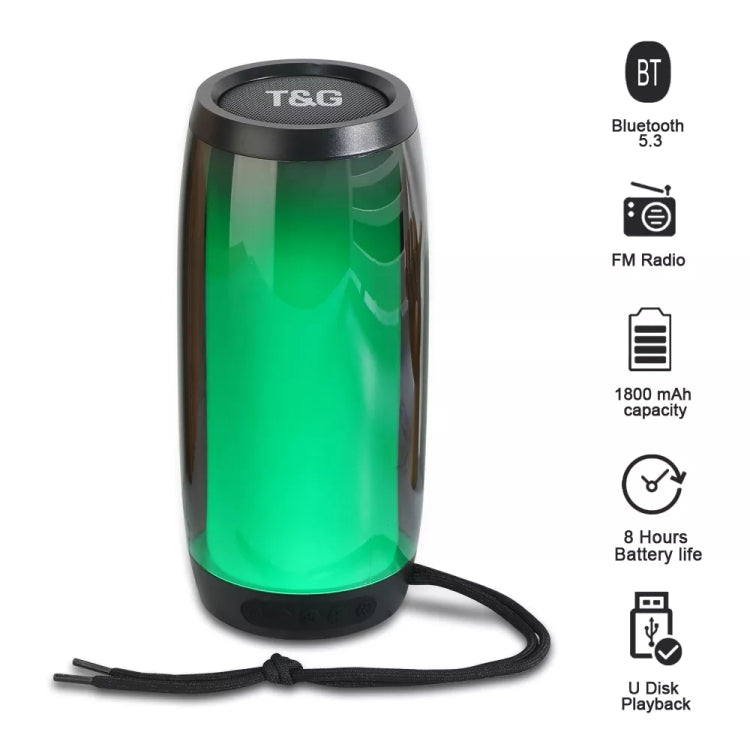 T&G TG335 1800mAh Portable Color LED Wireless Bluetooth Speaker(Red) - Desktop Speaker by T&G | Online Shopping UK | buy2fix