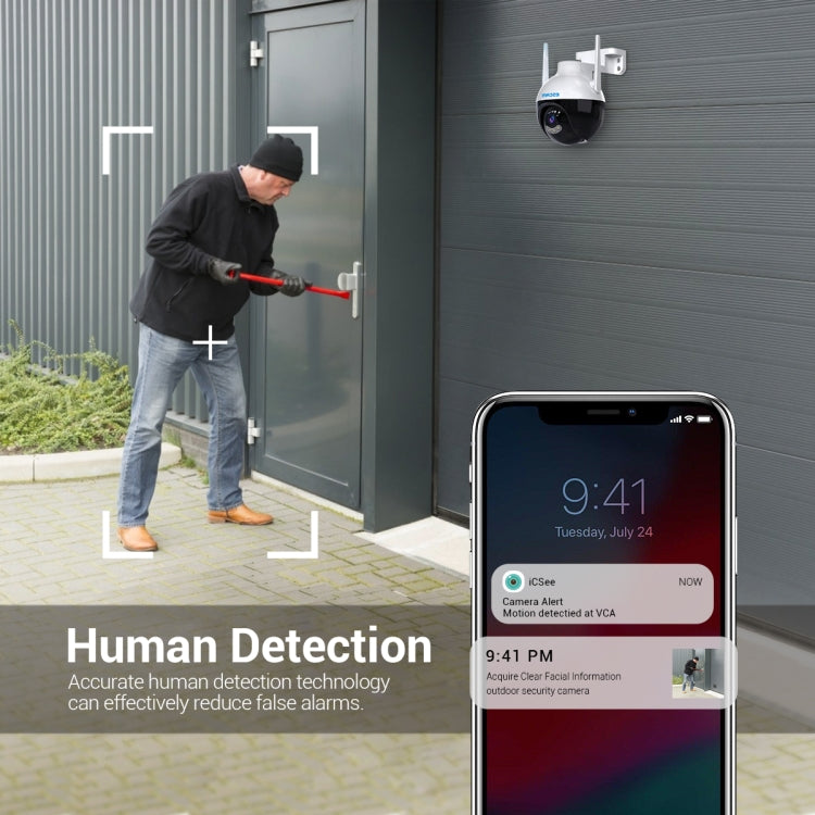 ESCAM QF300 4MP Smart WiFi IP Camera Support AI Humanoid Detection/Auto Tracking/Cloud Storage/Two-way Voice Night Vision, Plug Type:EU Plug - Wireless Camera by buy2fix | Online Shopping UK | buy2fix