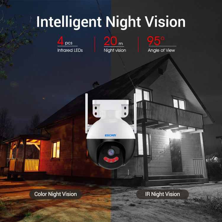 ESCAM QF300 4MP Smart WiFi IP Camera Support AI Humanoid Detection/Auto Tracking/Cloud Storage/Two-way Voice Night Vision, Plug Type:EU Plug - Wireless Camera by buy2fix | Online Shopping UK | buy2fix
