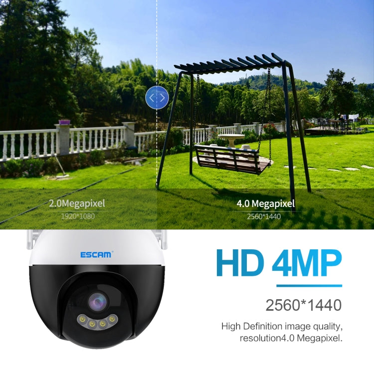ESCAM QF300 4MP Smart WiFi IP Camera Support AI Humanoid Detection/Auto Tracking/Cloud Storage/Two-way Voice Night Vision, Plug Type:EU Plug - Wireless Camera by buy2fix | Online Shopping UK | buy2fix