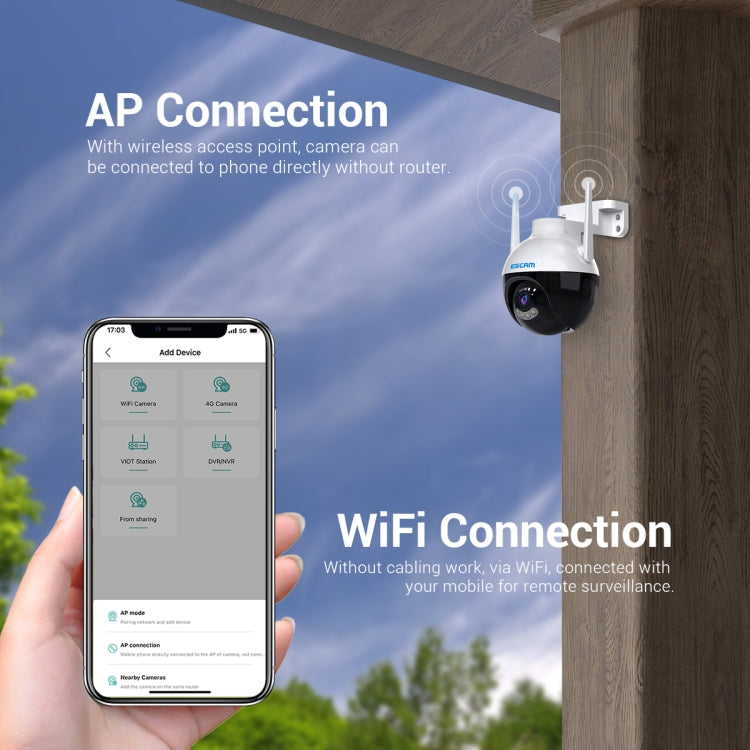 ESCAM QF300 4MP Smart WiFi IP Camera Support AI Humanoid Detection/Auto Tracking/Cloud Storage/Two-way Voice Night Vision, Plug Type:EU Plug - Wireless Camera by buy2fix | Online Shopping UK | buy2fix