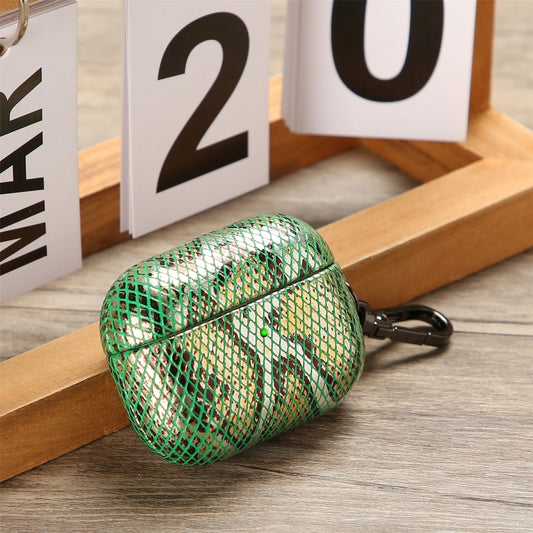 J01 Mesh Snakeskin Headphone Case For AirPods Pro(Green) - For AirPods Pro by buy2fix | Online Shopping UK | buy2fix