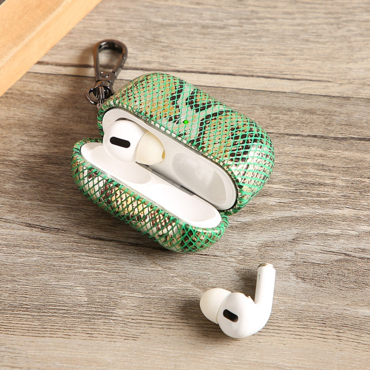 J01 Mesh Snakeskin Headphone Case For AirPods Pro(Gold) - For AirPods Pro by buy2fix | Online Shopping UK | buy2fix