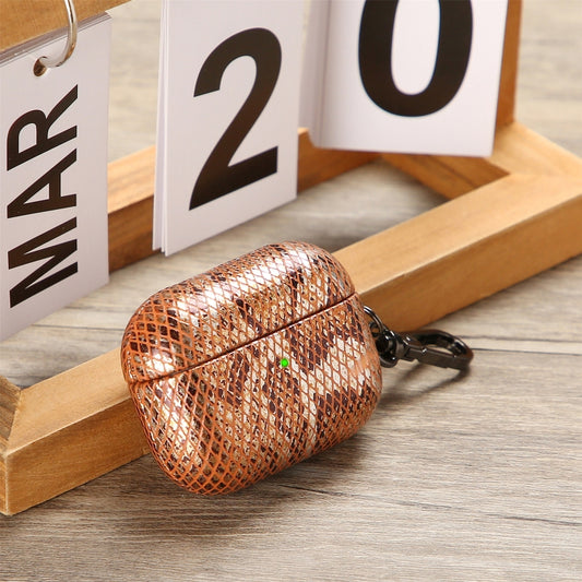 J01 Mesh Snakeskin Headphone Case For AirPods 3(Orange) - For AirPods 3 by buy2fix | Online Shopping UK | buy2fix