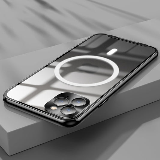 For iPhone 11 Pro MagSafe Frosted Metal Phone Case (Black) by buy2fix