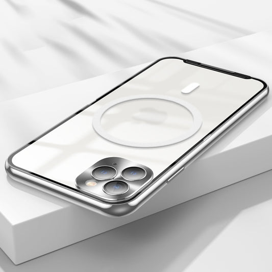 For iPhone 11 Pro MagSafe Frosted Metal Phone Case (Silver) by buy2fix