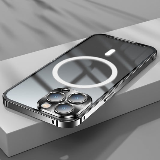 For iPhone 13 Pro Max MagSafe Frosted Metal Phone Case (Black) by buy2fix