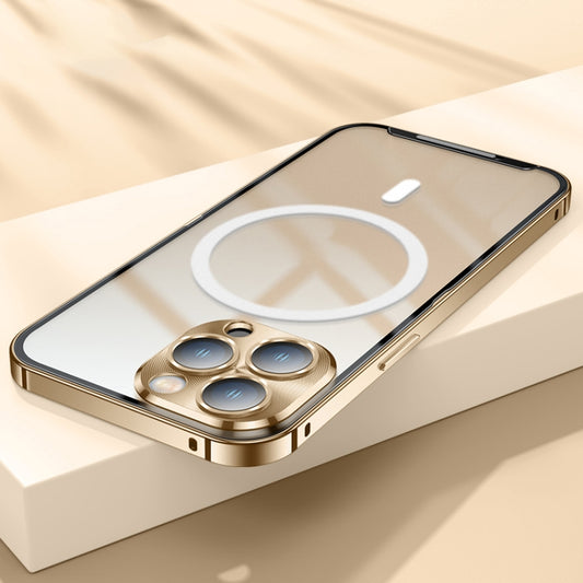For iPhone 13 Pro Max MagSafe Frosted Metal Phone Case (Gold) - iPhone 13 Pro Max Cases by buy2fix | Online Shopping UK | buy2fix