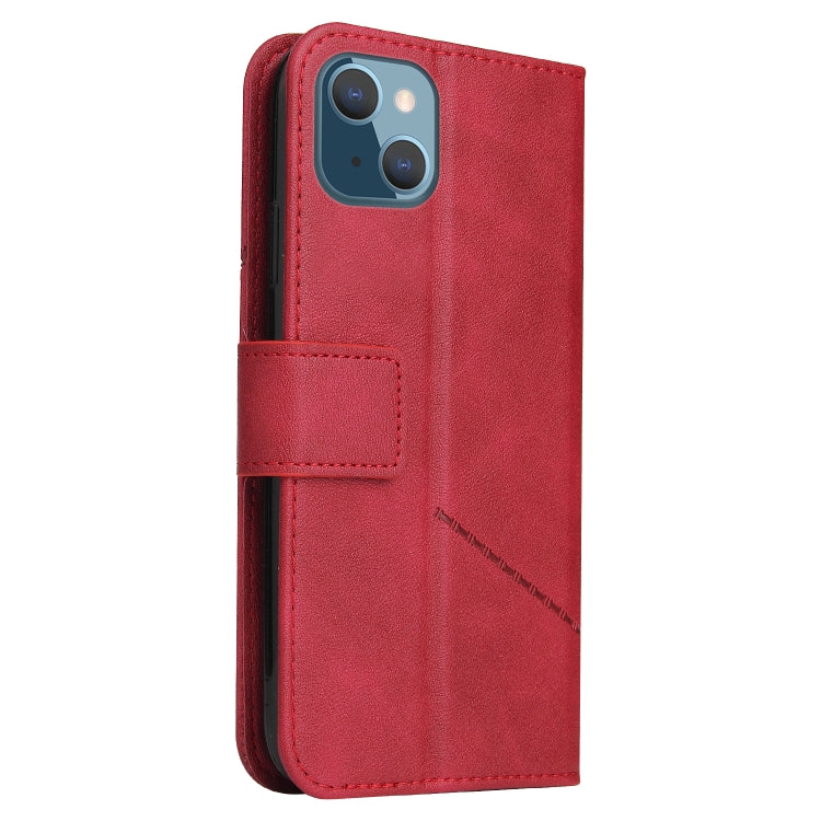 For iPhone 13 GQUTROBE Right Angle Leather Phone Case(Red) - iPhone 13 Cases by GQUTROBE | Online Shopping UK | buy2fix