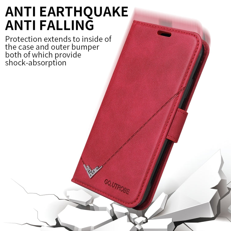 For iPhone 13 GQUTROBE Right Angle Leather Phone Case(Red) - iPhone 13 Cases by GQUTROBE | Online Shopping UK | buy2fix