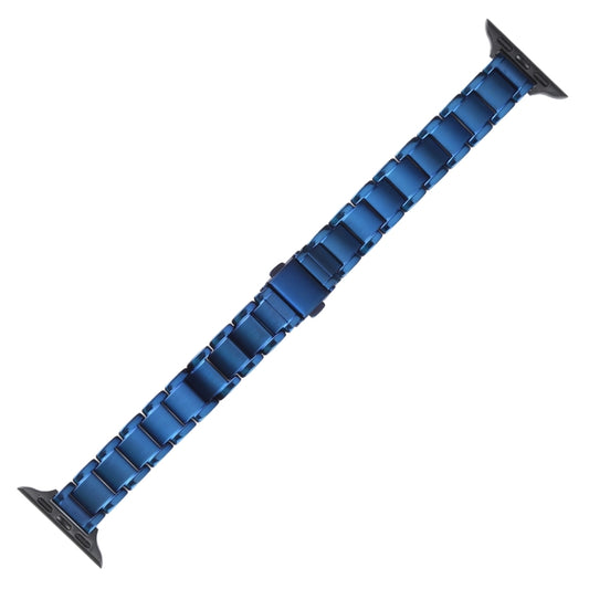 Three Beads Metal Watch Band For Apple Watch Ultra 49mm&Watch Ultra 2 49mm / Series 9&8&7 45mm / SE 3&SE 2&6&SE&5&4 44mm / 3&2&1 42mm(Blue) by buy2fix