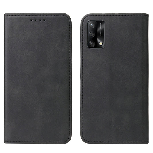 For OPPO A74 4G Magnetic Closure Leather Phone Case(Black) by buy2fix