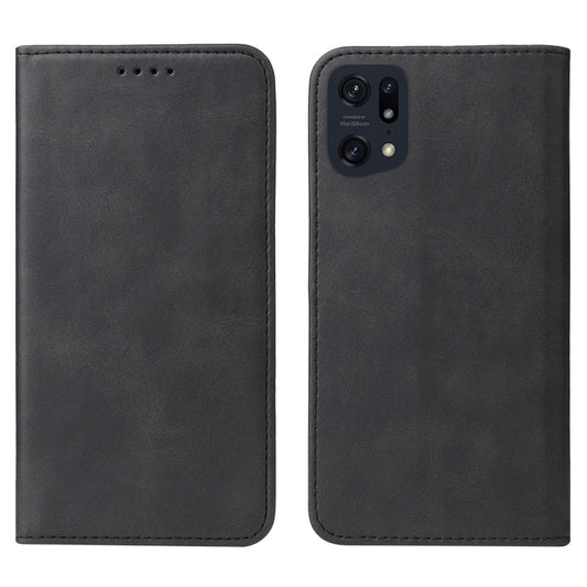 For OPPO Find X5 Pro Magnetic Closure Leather Phone Case(Black) by buy2fix